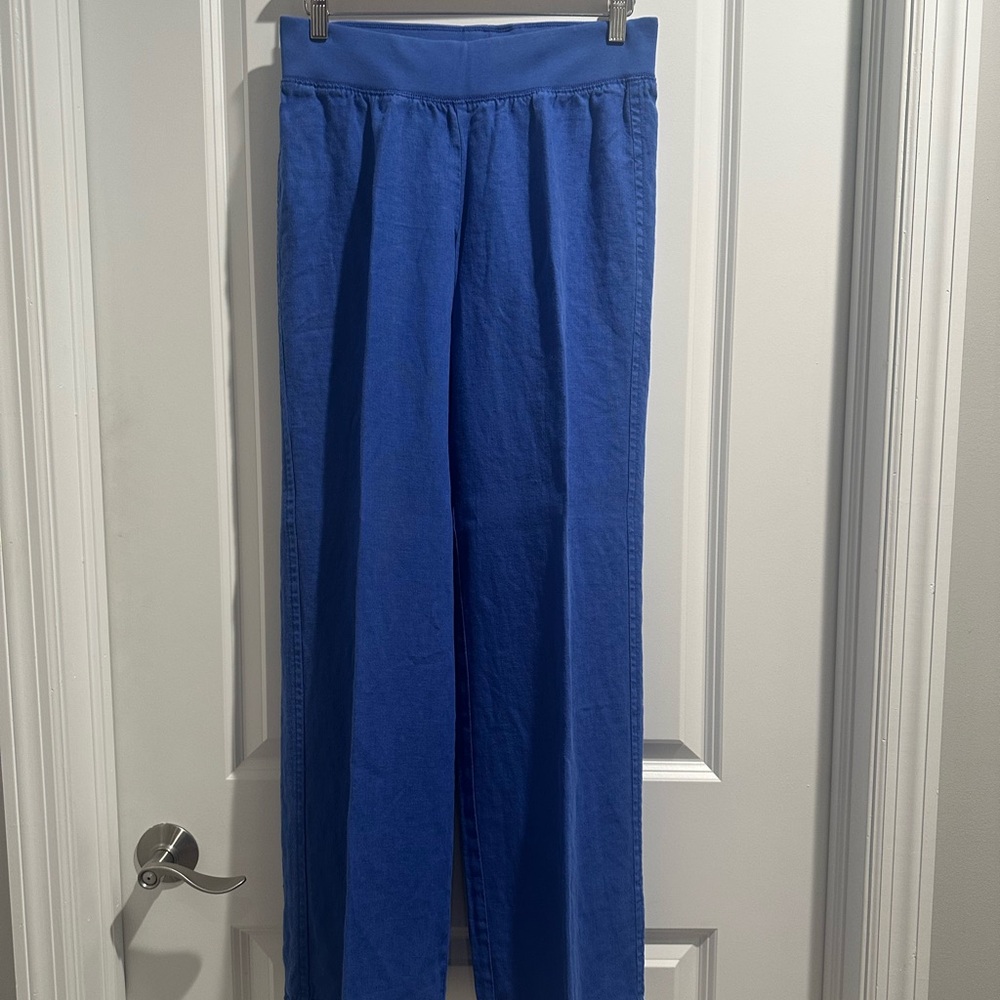Lilly Pulitzer Deri Linen Palazzo Pants Royal Blue Size Small